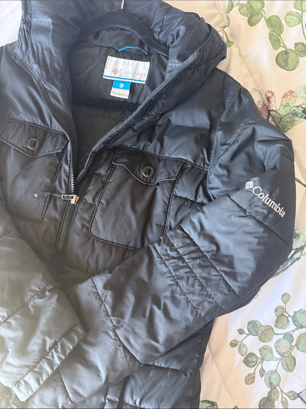 Columbia Women Black Hooded Puffer Winter Coat